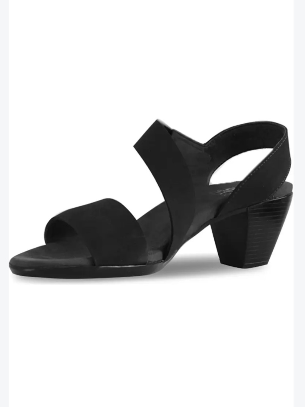 Munro Lucia Sandal in Black Nubuck leather